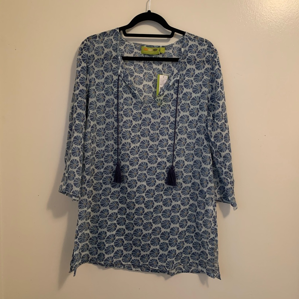 Rock Flower Paper Tunic with Sean Urchin Design